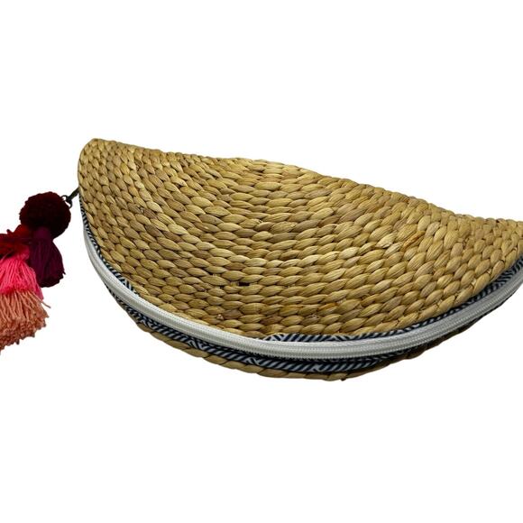 Funky Monkey Women's Half Moon Basket Weave Boho Clutch Purse - Picture 6 of 9